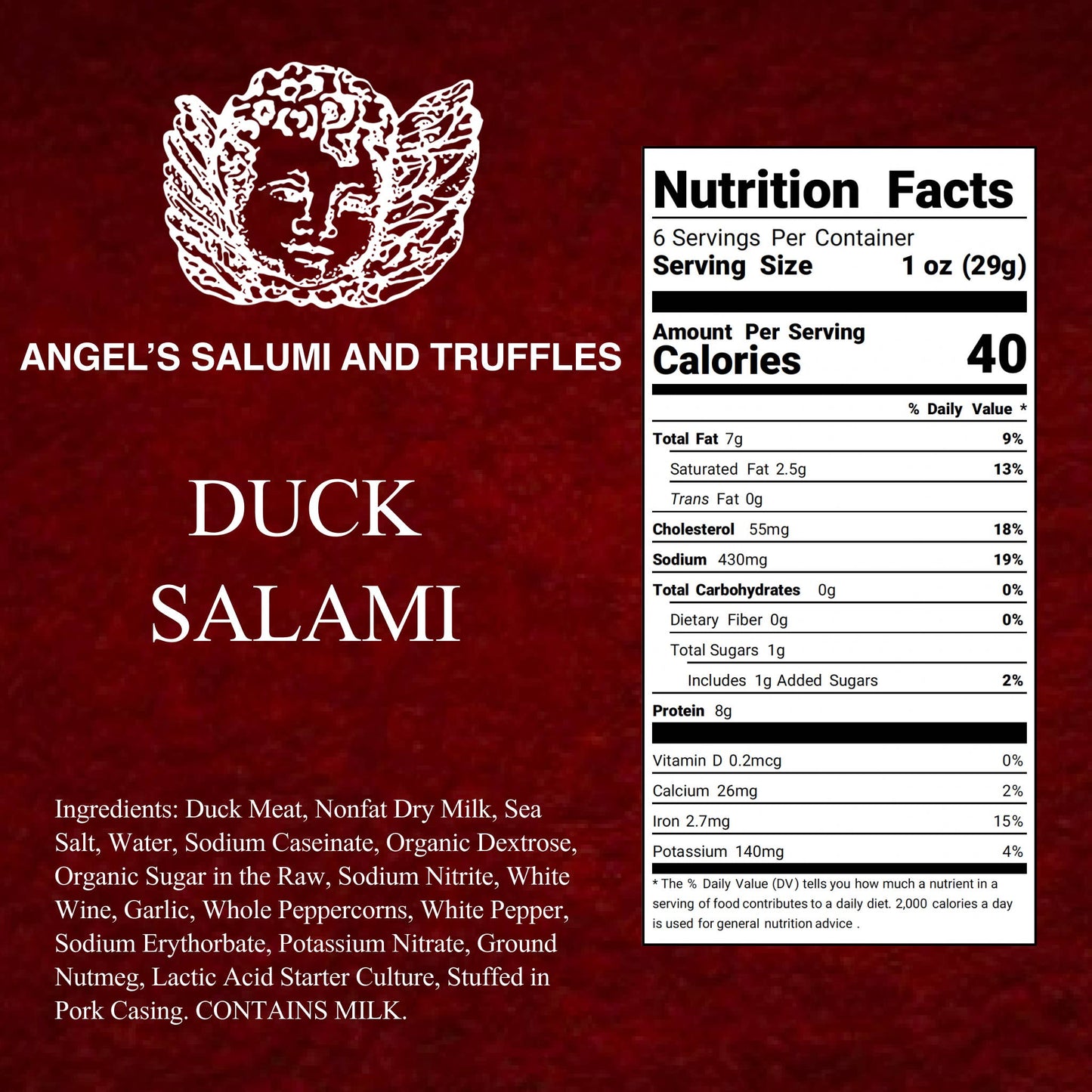 Angel's Duck Salami (5.5oz)