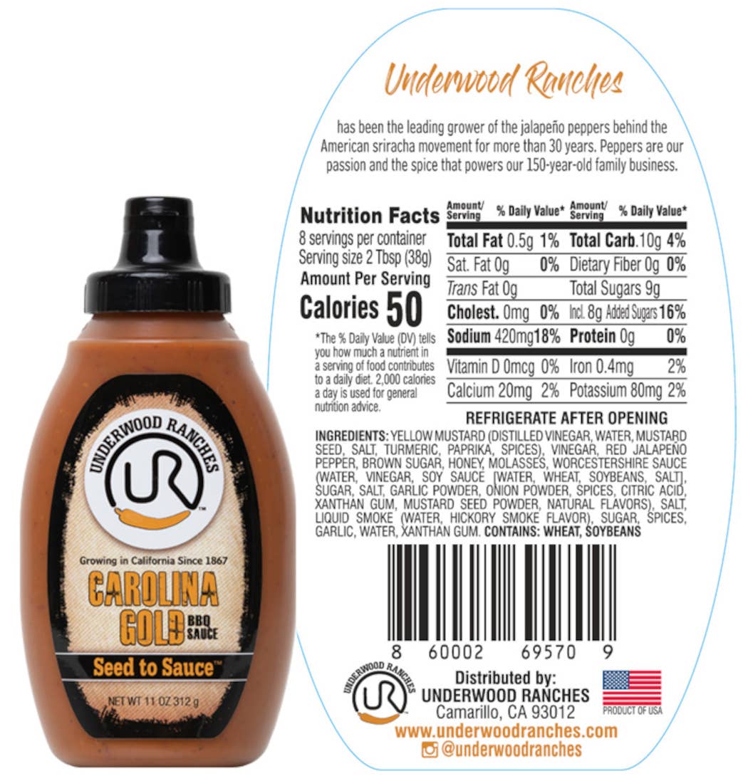 Underwood Ranch Carolina Gold BBQ Sauce