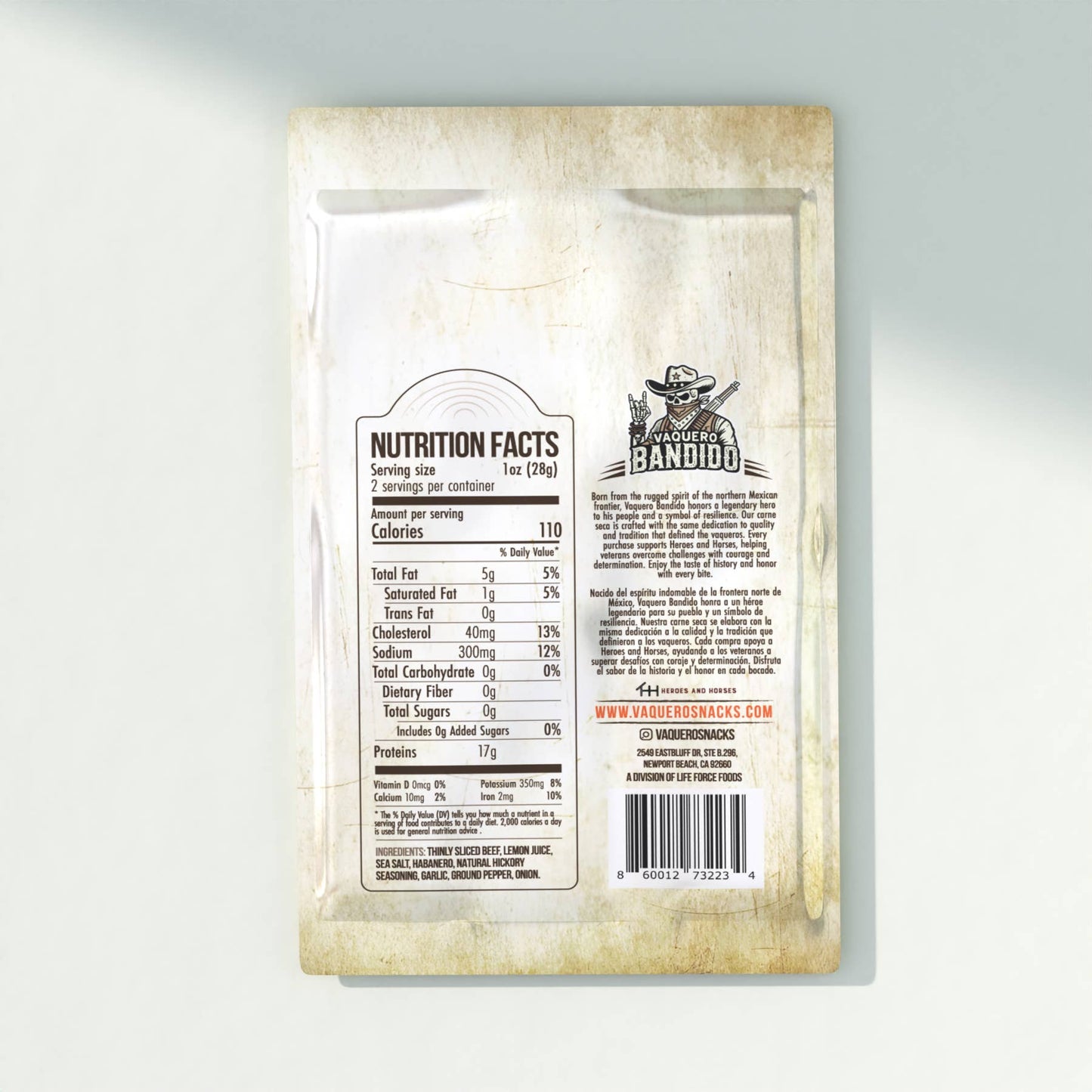 Vaquero Bandido Carne Seca Mexican Beef Jerky Habanero