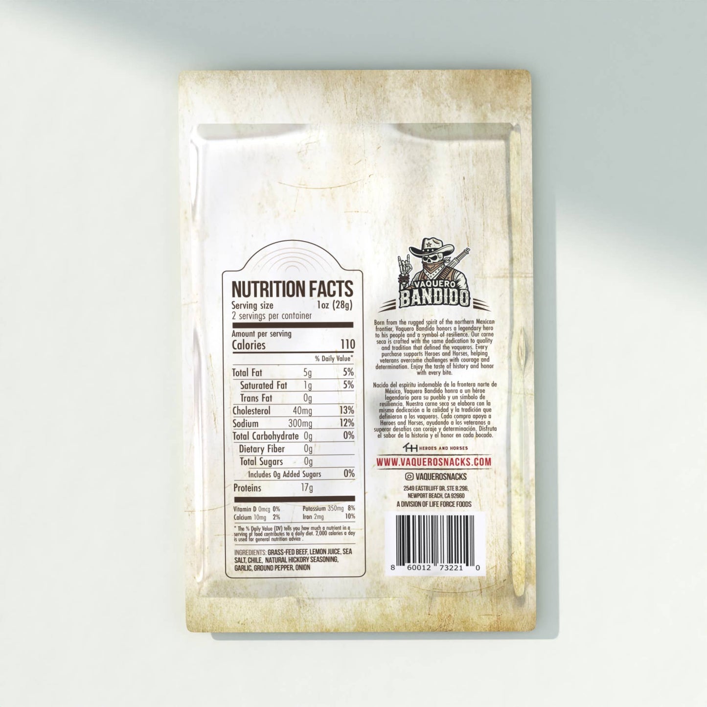 Vaquero Bandido Carne Seca Mexican Beef Jerky Chile