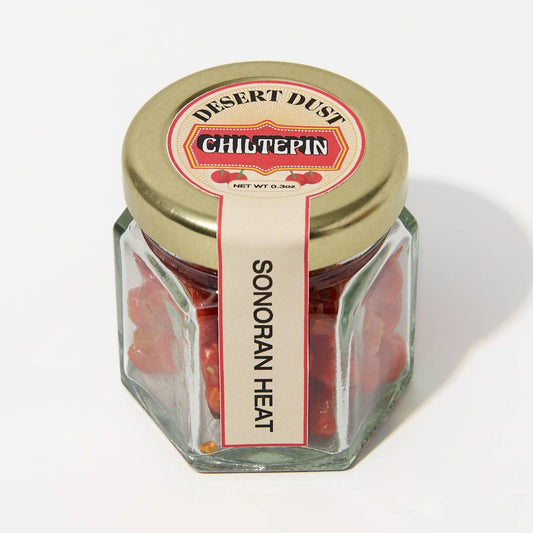 Desert Dust Chiltepin Peppers, wild, earthy, smokey, sharp kick of heat