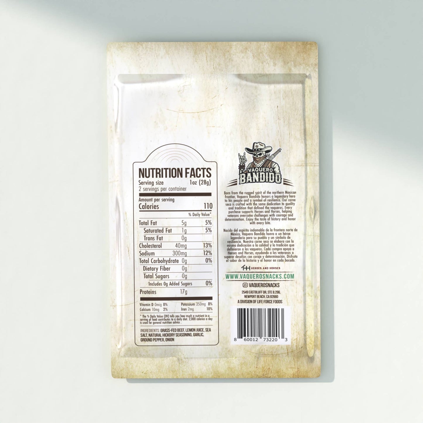 Vaquero Bandido Carne Seca Mexican Beef Jerky Lemon