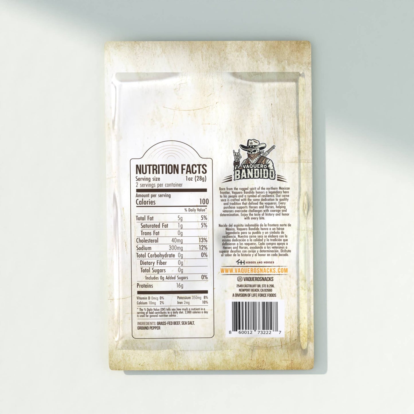 Vaquero Bandido Carne Seca Mexican Beef Jerky Original